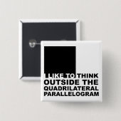 Denken Sie außerhalb des Kastenlustigen Button (Vorne & Hinten)