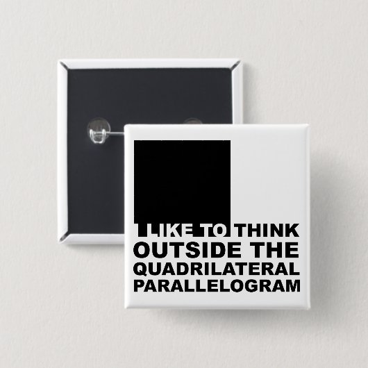 Denken Sie außerhalb des Kastenlustigen Button (Vorne & Hinten)