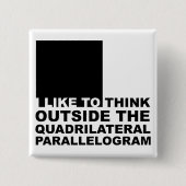 Denken Sie außerhalb des Kastenlustigen Button (Vorderseite)