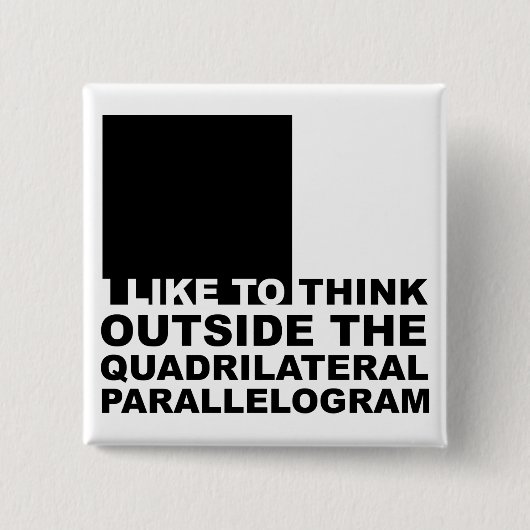 Denken Sie außerhalb des Kastenlustigen Button (Vorderseite)