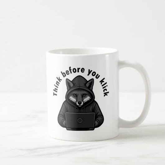 Denken Sie bevor Sie klicken - Cyber-Sicherheit Kaffeetasse (Rechts)