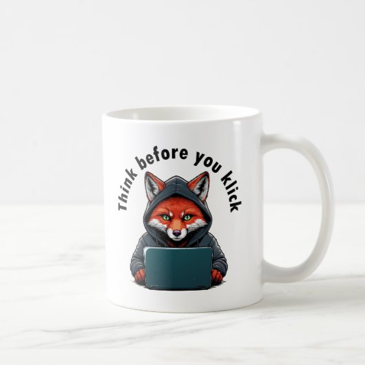 Denken Sie bevor Sie klicken - Cyber-Sicherheit Kaffeetasse (Rechts)