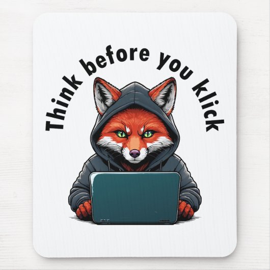 Denken Sie bevor Sie klicken - Cyber-Sicherheit Mousepad (Vorne)