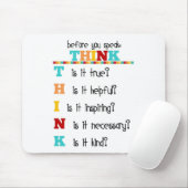 Denken Sie, bevor Sie sprechen Mousepad (Mit Mouse)