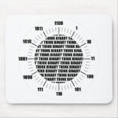 Denken Sie binäre Uhr (Geek-Spaß) Mousepad (Vorne)