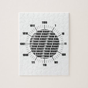 Denken Sie binäre Uhr (Geek-Spaß) Puzzle