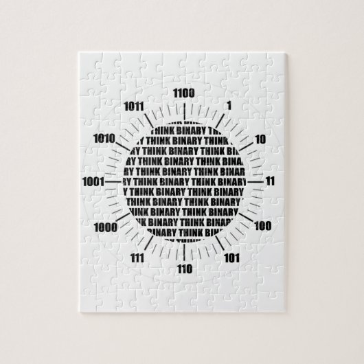 Denken Sie binäre Uhr (Geek-Spaß) Puzzle (Vertikal)