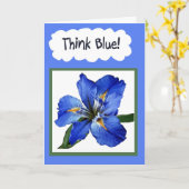 Denken Sie Blue Friendship Friend Denken Sie an Ih Karte (Gelbe Blume)