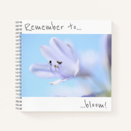 Denken Sie daran, Blue Lila Blume Notebook zu blüh Notizblock