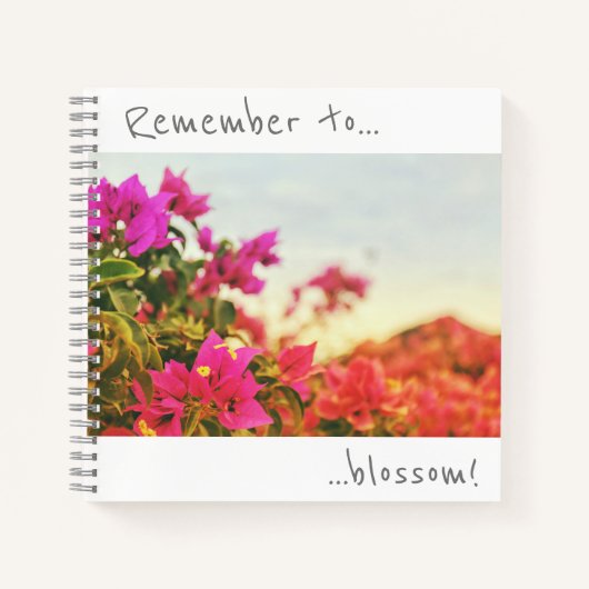 Denken Sie daran, blühen Bougainvillea Blume Noteb Notizblock (Vorderseite)