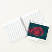 Denken Sie daran, blühen Rote Rose Blume Notebook Notizblock (Innenseite)