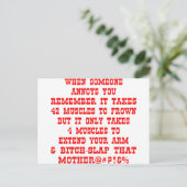 Denken Sie daran, dass es nur vier Muskeln braucht Postkarte (Stehend Vorderseite)