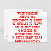 Denken Sie daran, dass es nur vier Muskeln braucht Postkarte (Vorne/Hinten)