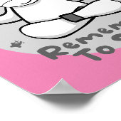 Denken Sie daran, Kawaii glücklich einhorchen zu l Poster (Ecke)