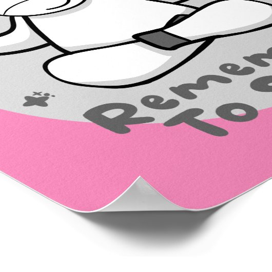 Denken Sie daran, Kawaii glücklich einhorchen zu l Poster (Ecke)