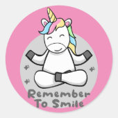 Denken Sie daran, Kawaii glücklich einhorchen zu l Runder Aufkleber (Vorderseite)
