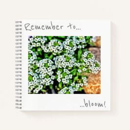 Denken Sie daran, kleine weiße Blume Notebook zu b Notizblock
