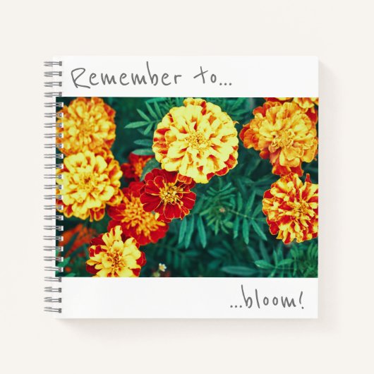 Denken Sie daran, Marigold Blume Notebook zu blühe Notizblock (Vorderseite)