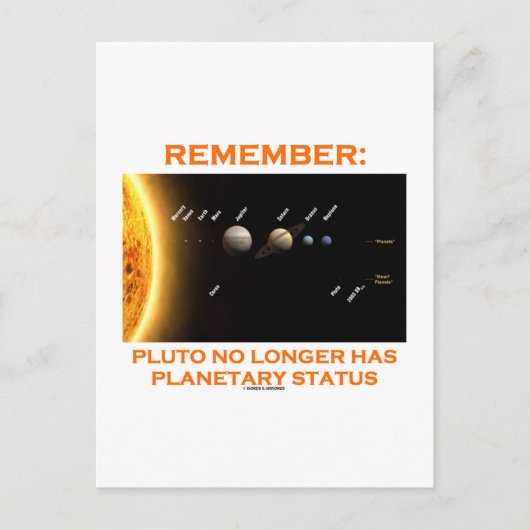 Denken Sie daran: Pluto hat keinen Planetenstatus Postkarte (Vorderseite)