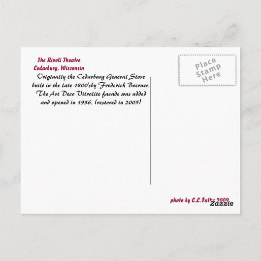 Denken Sie daran, Postkarte (Rückseite)