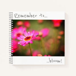 Denken Sie daran, rosa Blume Notebook zu blühen Notizblock