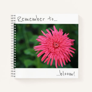 Denken Sie daran, rosa Chrysanthemum-Notebook zu b Notizblock