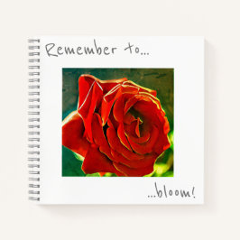Denken Sie daran, Rote Rose Blume Notebook zu blüh Notizblock
