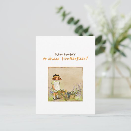 Denken Sie daran, Schmetterlinge Motivierend Zitat Postkarte (Stehend Vorderseite)