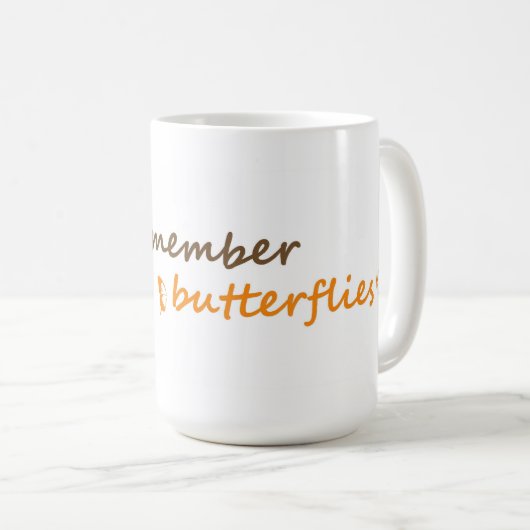 Denken Sie daran, Schmetterlinge zu verfolgen Insp Kaffeetasse (VorderseiteRechts)