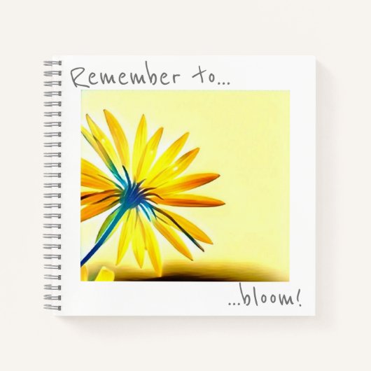 Denken Sie daran, Sonnengelbe Blume-Notebook zu bl Notizblock (Vorderseite)