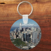 Denken Sie daran ~ Twin Towers View~ WTC NYC Manha Schlüsselanhänger (Vorderseite)