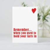 denken Sie daran, wann Sie früher Ihre Furzen in Dankeskarte (Stehend Vorderseite)