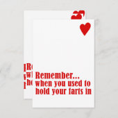 denken Sie daran, wann Sie früher Ihre Furzen in Dankeskarte (Vorne/Hinten)