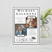 Denken Sie daran, wenn 2 Foto Graduate Fakten Ankü Einladung (Stehend Vorderseite)