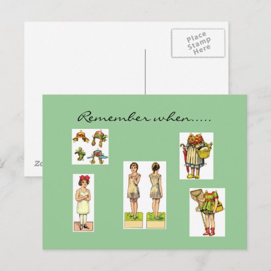 Denken Sie daran, wenn Vintage Postkarten (Vorne/Hinten)