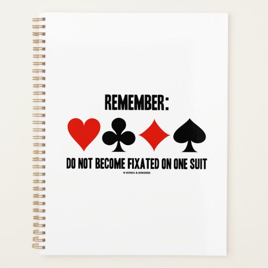 Denken Sie daran: Werden Sie nicht auf einem Anzug Planer (Vorderseite)