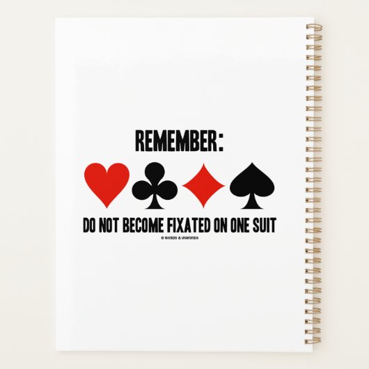 Denken Sie daran: Werden Sie nicht auf einem Anzug Planer (Rückseite)