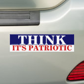 DENKEN Sie, DASS ES PATRIOTISCHER AUTOAUFKLEBER (Auf Auto)
