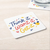 Denken Sie es, Woll es, Get it - Motivierend Kunst Rechteckiger Pappuntersetzer (angewinkelt)