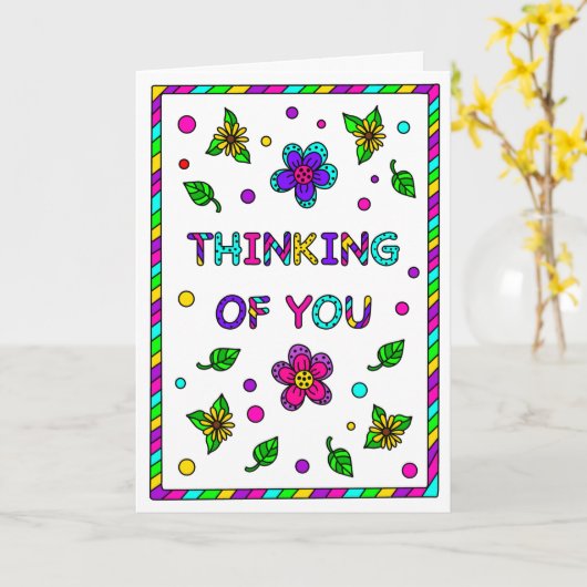 Denken Sie | Farbseite innen Karte (Gelbe Blume)