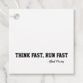Denken Sie Fast Run Fast Football Motivierend Qout Geschenkanhänger (Vorderseite)