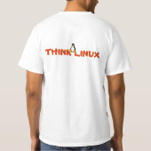 Denken Sie frei, denken Sie Linux T-Shirt (Rückseite)