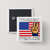 DENKEN SIE FRIEDEN BUTTON (Vorne & Hinten)