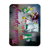 denken Sie Frühling mit Snowman und Magneten des Magnet (Vertikal)