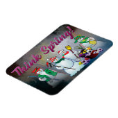 denken Sie Frühling mit Snowman und Magneten des Magnet (Linke Seite)