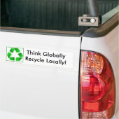 Denken Sie Global-Recyceln am Ort! Autoaufkleber (Auf Lkw)