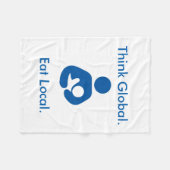 Denken Sie globales. Essen Sie Einheimisches. Fleecedecke (Vorderseite (Horizontal))