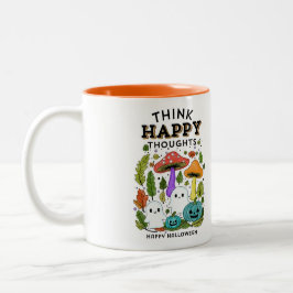 Denken Sie glückliche Gedanken Halloween Collectio Zweifarbige Tasse