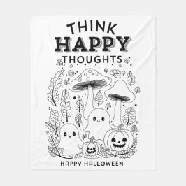 Denken Sie glückliche Gedanken Halloween Sammlung Fleecedecke