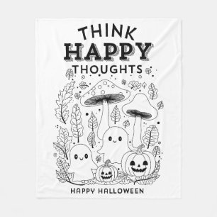 Denken Sie glückliche Gedanken Halloween Sammlung Fleecedecke